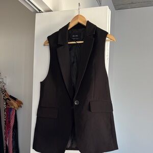 Stradivarius Black Sleeveless Blazer